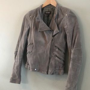 Danier Gray Suede Moto Jacket